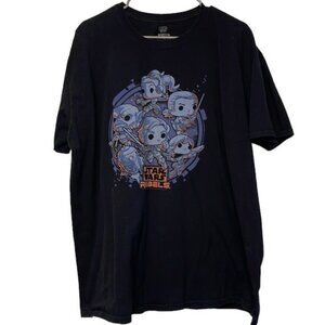 Men's Funko Pop Star Wars Rebels Black Graphic Shirt Size 2XL EUC #6418
